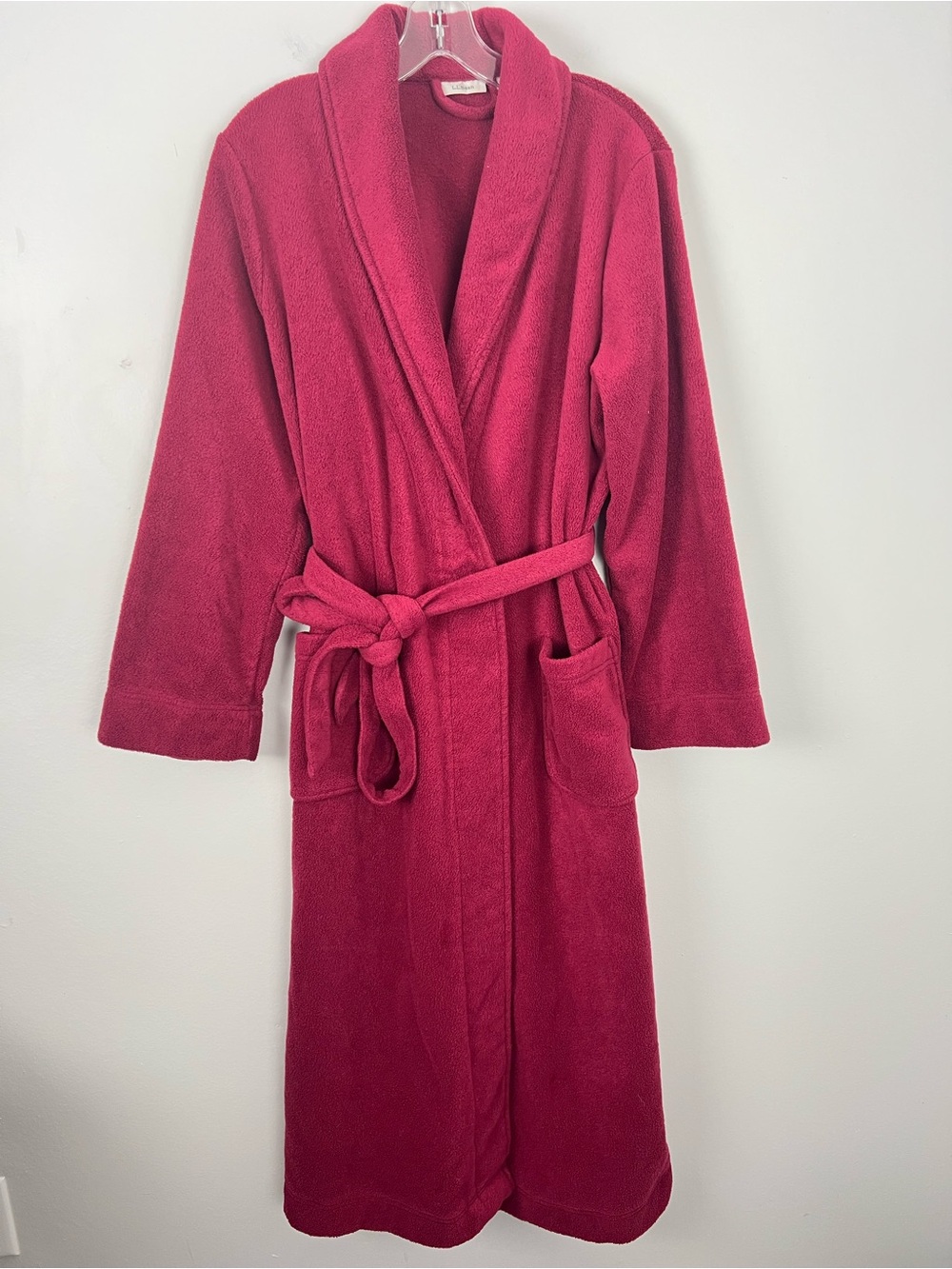 L.L. Bean Plush Fleece Red Robe Petite